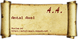 Antal Axel névjegykártya
